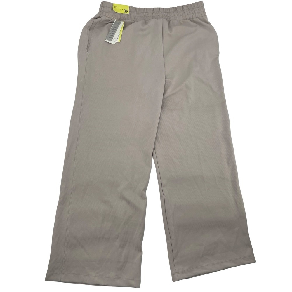 All In Motion Women's Pants High-Rise Ribbed Taupe Polyester Large - Picture 2 of 7